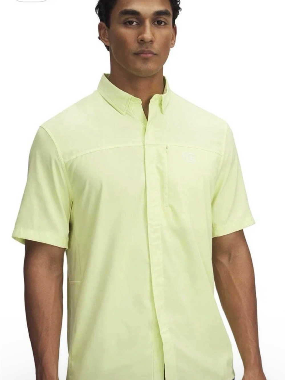 Under Armour UA Fish Pro Hybrid Woven Button Up Shirt Mens L UPF 1383571‑391